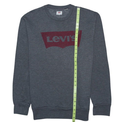 Levi's Men's Grey Logo Crew Neck Pullover Sweatshirt Size L
