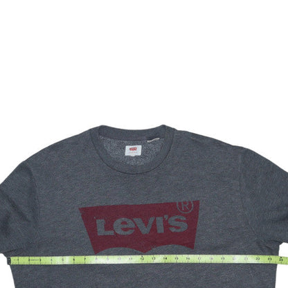 Levi's Men's Grey Logo Crew Neck Pullover Sweatshirt Size L