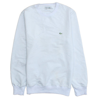 Lacoste Men’s White Cotton Crew Neck Pullover Sweatshirt L