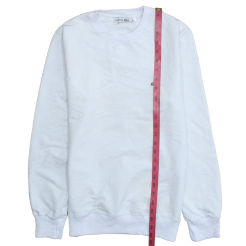 Lacoste Men’s White Cotton Crew Neck Pullover Sweatshirt L
