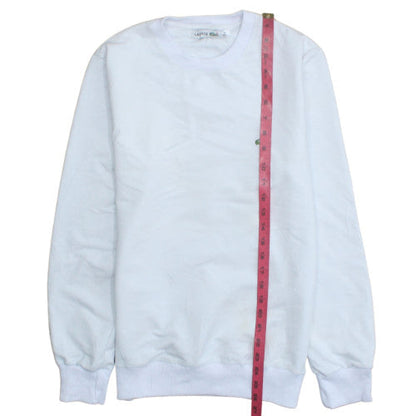 Lacoste Men’s White Cotton Crew Neck Pullover Sweatshirt L