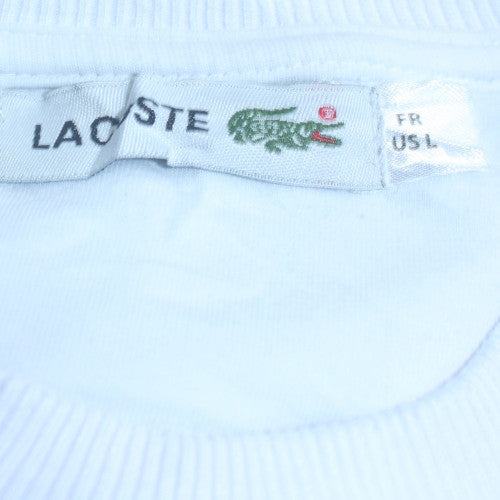 Lacoste Men’s White Cotton Crew Neck Pullover Sweatshirt L