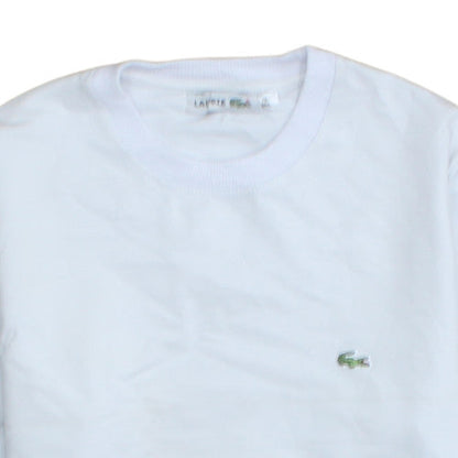 Lacoste Men’s White Cotton Crew Neck Pullover Sweatshirt L
