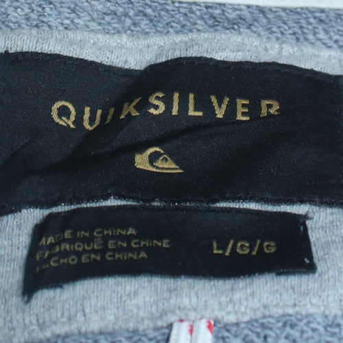 Quiksilver Men's Grey Full Zip Sweatshirt L Collared Regular Fit
