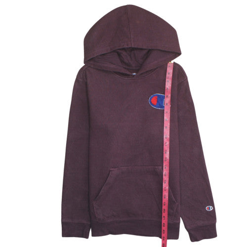 Champion Womens Burgundy Hoodie L Cotton Pullover Casual Sweatshirt