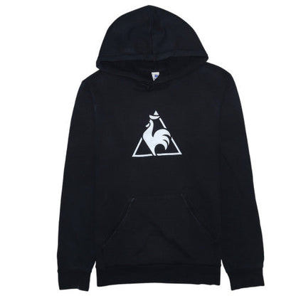 Le Coq Sportif Men's Black Pullover Hoodie L Logo Graphic Sweatshirt