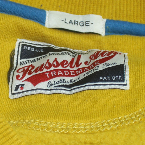 Russell Athletic Men's Yellow Large Crew Neck Pullover Sweatshirt