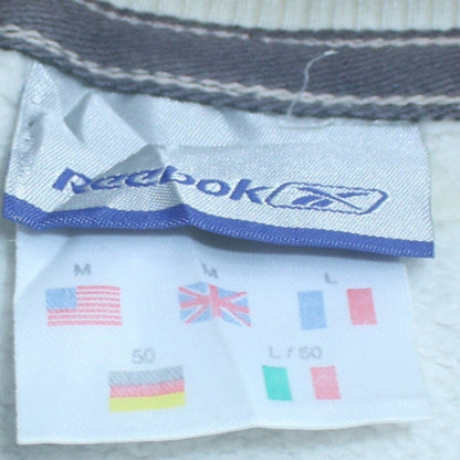 Reebok Men Blue L Pullover Sweatshirt Crew Neck Logo Fleece