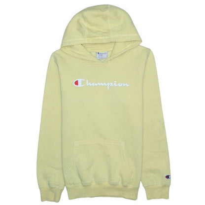 Champion Boys Yellow Pullover Hoodie Size 14 Logo Graphic Cotton Blend