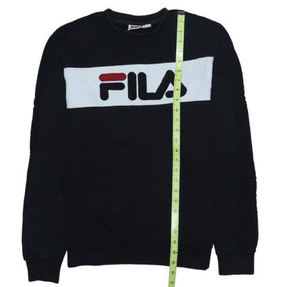 FILA Mens Black Small Crew Neck Pullover Logo Sweatshirt