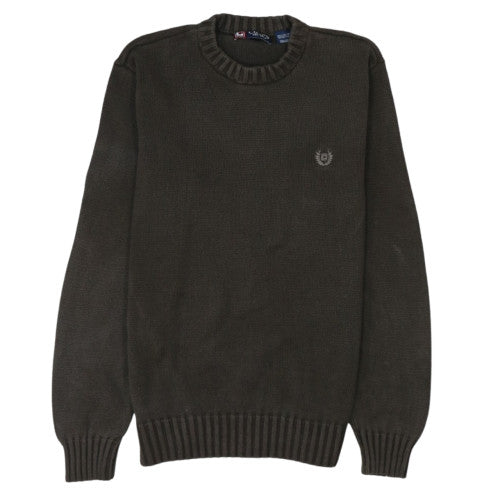 Chaps Men's Brown Cotton Crew Neck Pullover Jumper Size M