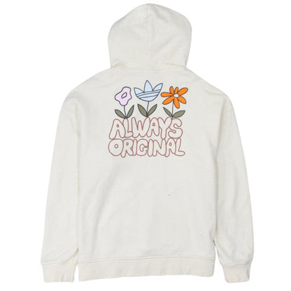 Adidas Women Ivory Graphic Print Pullover Hoodie UK 12