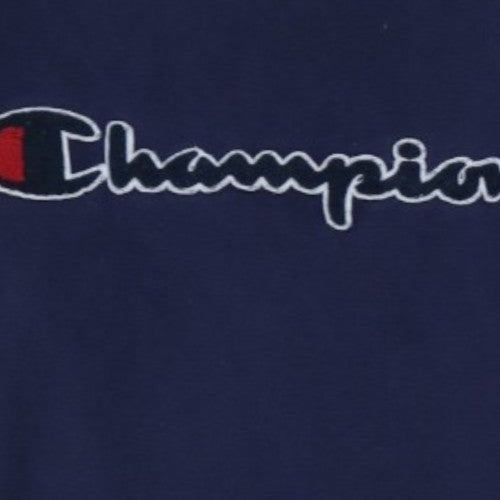 Champion Men Blue Logo Crew Neck Pullover Sweatshirt Size S