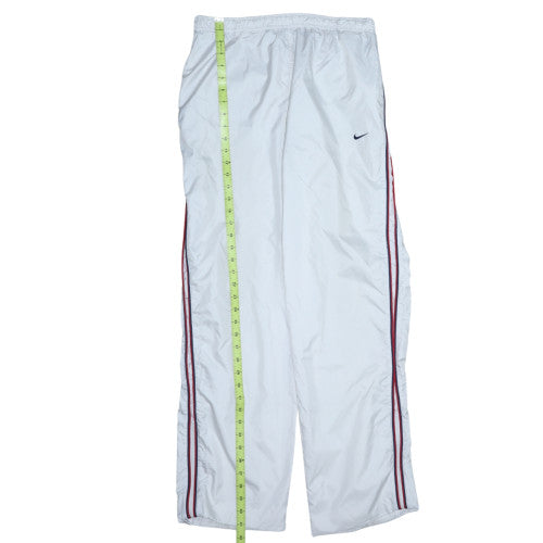 Nike Men's White XL Track Pants with Red Side Stripe