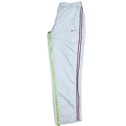 Nike Men's White XL Track Pants with Red Side Stripe