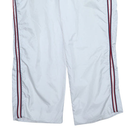 Nike Men's White XL Track Pants with Red Side Stripe