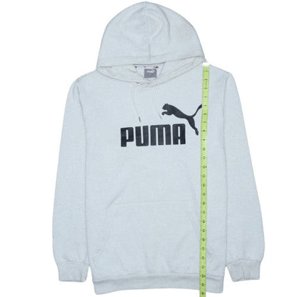 Puma Men's Grey Pullover Hoodie M Logo Sports Fleece
