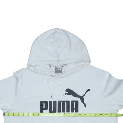 Puma Men's Grey Pullover Hoodie M Logo Sports Fleece