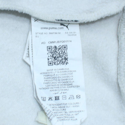 Puma Men's Grey Pullover Hoodie M Logo Sports Fleece