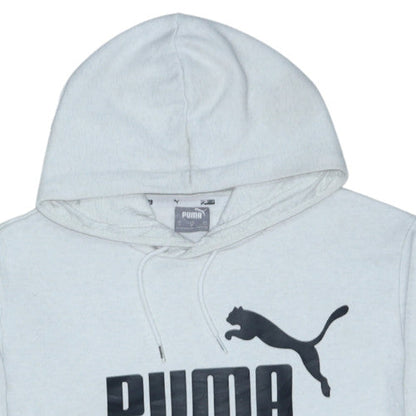 Puma Men's Grey Pullover Hoodie M Logo Sports Fleece