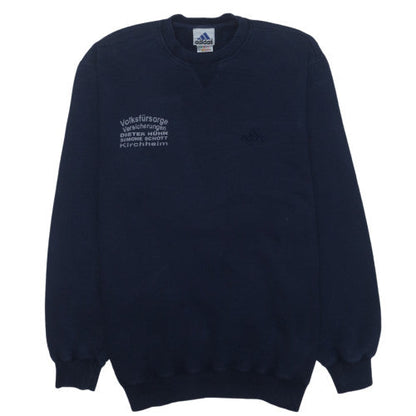 Adidas Men’s Blue L Pullover Sweatshirt Vintage Embroidered Logo