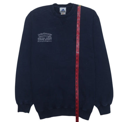 Adidas Men’s Blue L Pullover Sweatshirt Vintage Embroidered Logo