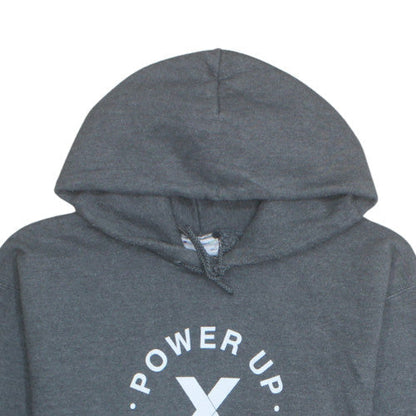 Champion Women's Grey Pullover Hoodie Medium Power Up Logo