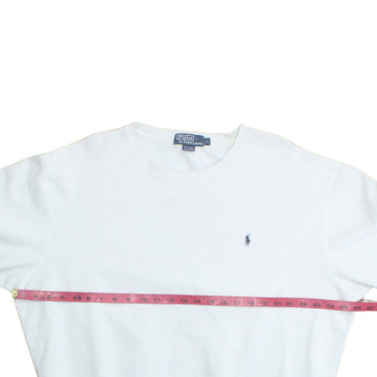 Polo Ralph Lauren Women White Cotton Blend Crew Neck Sweatshirt L
