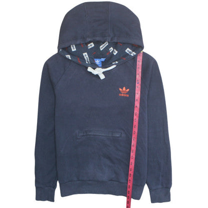 Adidas Womens Navy Hoodie Medium Hooded Pullover Sweatshirt