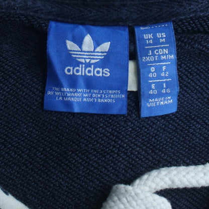 Adidas Womens Navy Hoodie Medium Hooded Pullover Sweatshirt