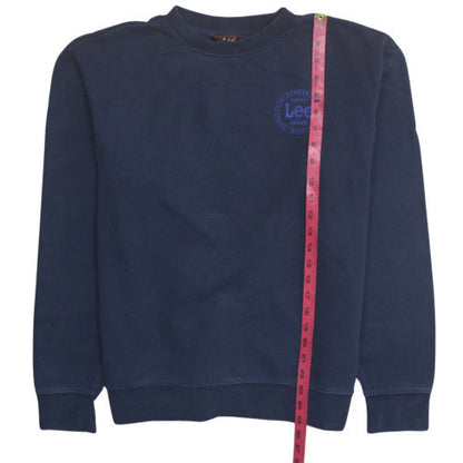 Lee Men's Blue Regular Fit Cotton Crew Neck Sweatshirt M