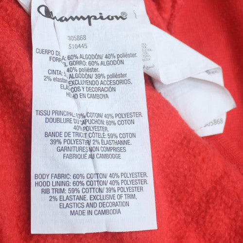 Champion Boys Red Pullover Hoodie Size 2XL 15-16 Years Cotton Blend