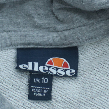 Ellesse Womens Grey UK 10 Pullover Hoodie Cotton Blend Casual Sweatshirt