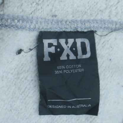 FXD Mens Grey Full Zip Hoodie Size L Regular Fit Logo Sweatshirt