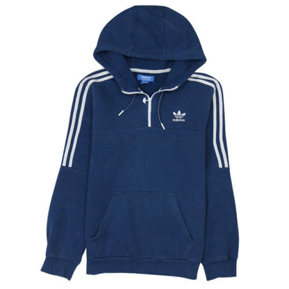 Adidas Mens Navy Blue 1/2 Zip Pullover Hoodie Size S Classic Logo