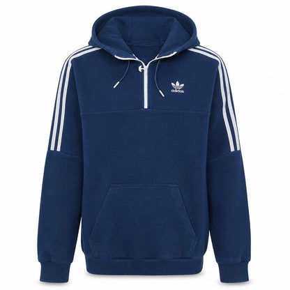 Adidas Mens Navy Blue 1/2 Zip Pullover Hoodie Size S Classic Logo