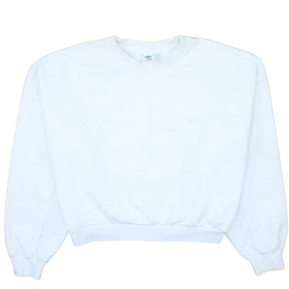 Adidas Women White Crew Neck Pullover Sweatshirt Size 18 L