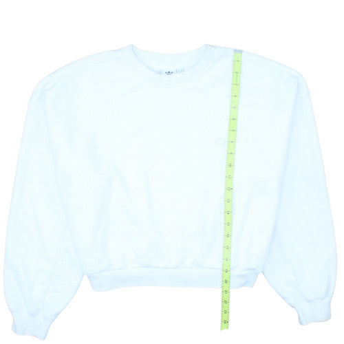 Adidas Women White Crew Neck Pullover Sweatshirt Size 18 L