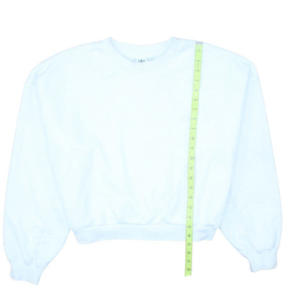 Adidas Women White Crew Neck Pullover Sweatshirt Size 18 L