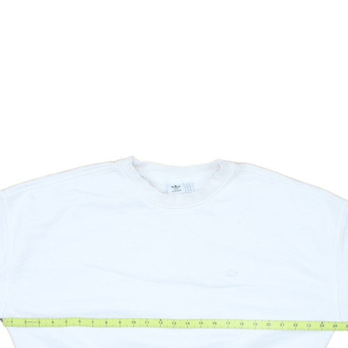 Adidas Women White Crew Neck Pullover Sweatshirt Size 18 L