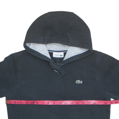 Lacoste Sport Mens Black Pullover Hoodie Size S Regular Fit