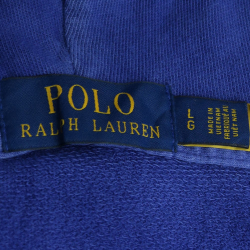 Ralph Lauren Men's Blue Full Zip Hoodie Size L Cotton Logo