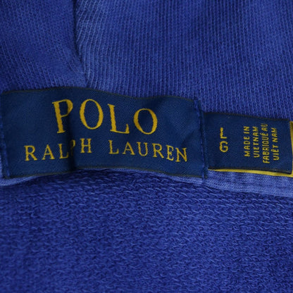 Ralph Lauren Men's Blue Full Zip Hoodie Size L Cotton Logo