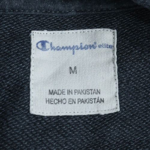 Champion Men's Grey Pullover Hoodie M Embroidered Logo Fleece
