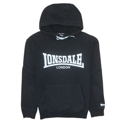 Lonsdale Men’s Black Pullover Hoodie Size L Fleece Sportswear