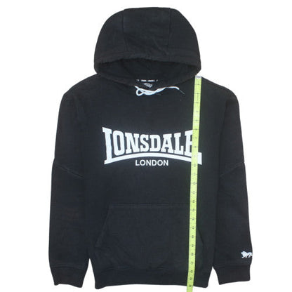 Lonsdale Men’s Black Pullover Hoodie Size L Fleece Sportswear
