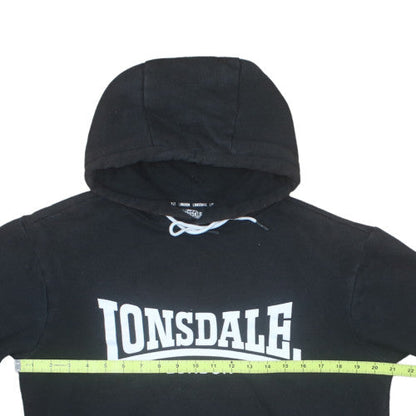 Lonsdale Men’s Black Pullover Hoodie Size L Fleece Sportswear