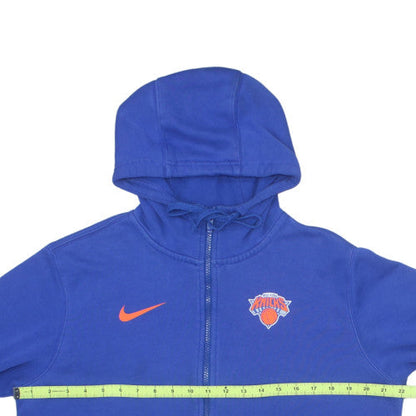Nike Men's Blue Full Zip Hooded Knicks Basketball Hoodie Size L