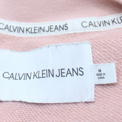 Calvin Klein Jeans Women's Pink Logo Crew Neck Sweatshirt M Cotton Blend