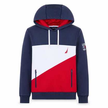 Nautica Men's Multicoloured Pullover Hoodie XS Cotton Logo Zip